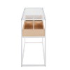 NicBex Narrow Clear Glass Console Table with 4 Storage Shelves,Stylish Minimalist Entryway Table,Modern Couch Table for Living Room,Natural - 3 of 4