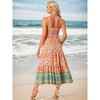 INSPIRE CHIC Women's Summer Spaghetti Strap A-Line Flowy Smocked Midi Boho Floral Sundresses - 3 of 4