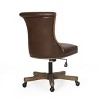 Coulee Contemporary Upholstered Roll Back Swivel Office Chair Dark Brown/Natural - Christopher Knight Home: Ergonomic, Adjustable Height - 4 of 4