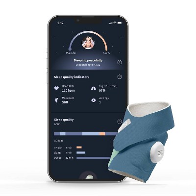 Image of Owlet Dream Sock - Smart Baby Monitor with Heart Rate and Average Oxygen O2 as Sleep Quality Indicator - Bedtime Blue
