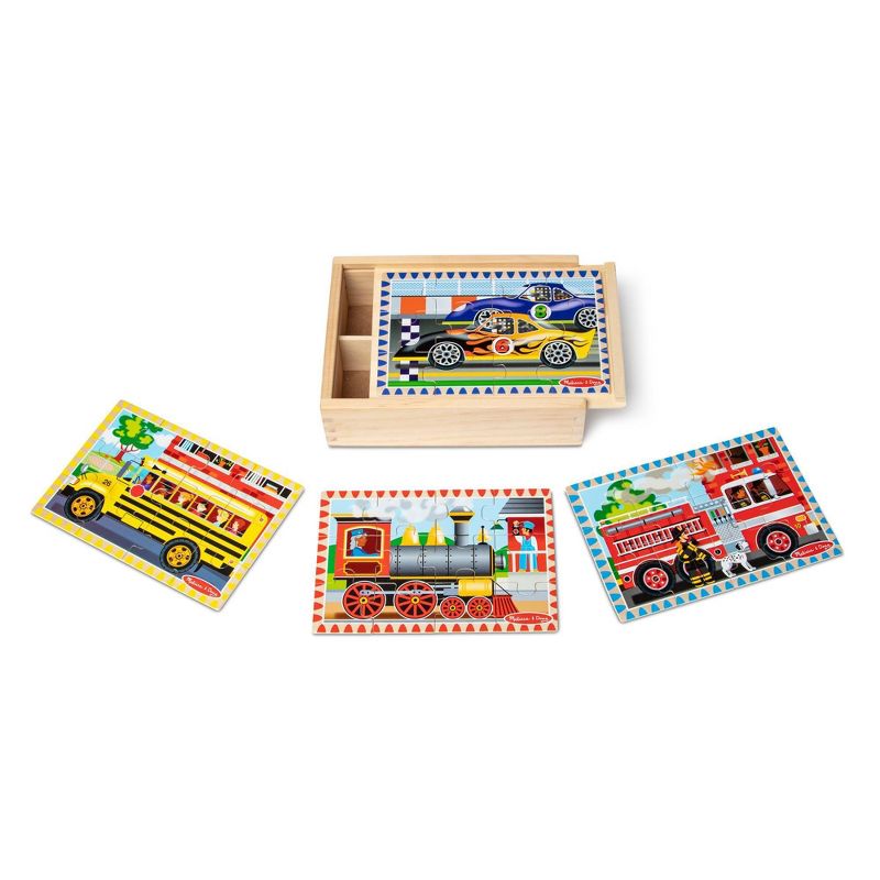 Melissa &#38; Doug Wooden Jigsaw Puzzles in a Box - Pets, Vehicles, 6 of 9