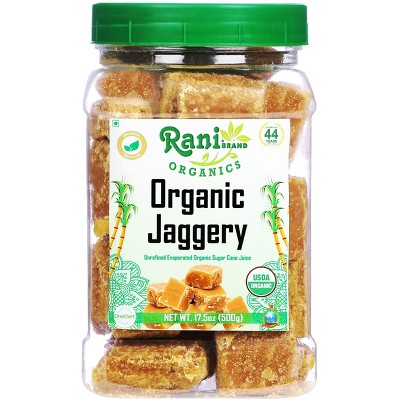 Organic Jaggery - 17.5oz (1.1lbs) 500g - Rani Brand Authentic Indian Products