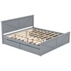 PAGED Queen Size Platform Bed with 4 Storage Drawers, Modern Pine Bed Frame with Headboard for Bedroom, Easy Assembly - 3 of 4