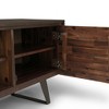 63" Solid Acacia Hardwood TV Media Stand with Two Doors, Adjustable Shelving and Cord Management for Living Room and Bedroom - 3 of 4