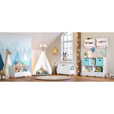 5pc Kids' Corner Cabinet Set With 4 Bins Gray/turquoise/aqua - Riverridge  Home : Target