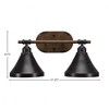 Toltec Lighting Blacksmith 2 - Light Vanity in  Dark Granite with 7" Dark Granite Cone Metal Shade Shade - 2 of 2