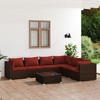 vidaXL Garden Lounge Set Brown PE rattan, powder-coated steel, glass - 2 of 4