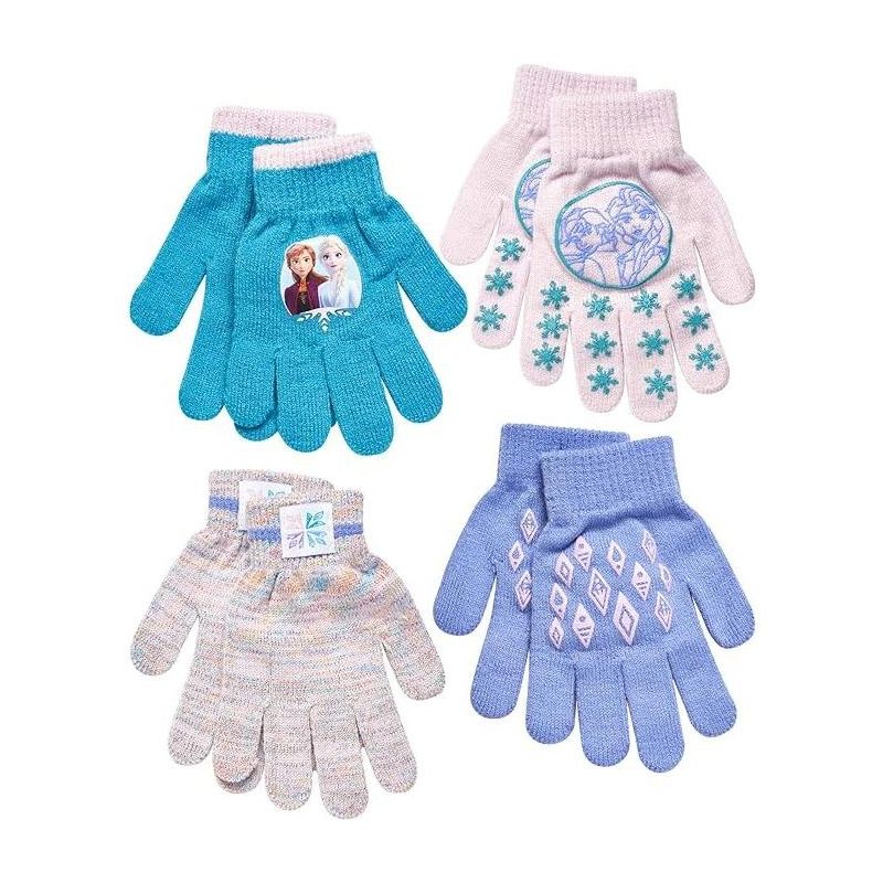 Frozen Elsa and Anna Winter Set, Little Girls 4 Pair Mittens or Gloves ,Age 2-7, 1 of 6
