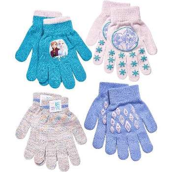 Frozen Elsa and Anna Winter Set, Little Girls 4 Pair Mittens or Gloves ,Age 2-7