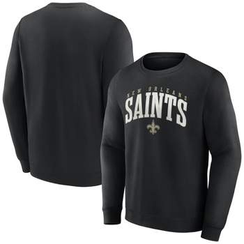 NFL New Orleans Saints Men's Varsity Letter Long Sleeve Crew Fleece Sweatshirt