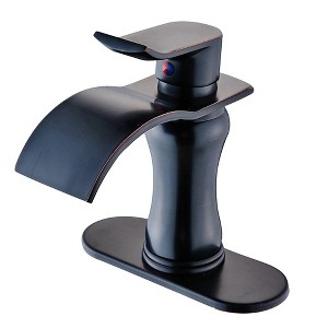BWE Waterfall Single Hole Single-Handle Low-Arc Bathroom Faucet With Suppy Line - 1 of 4