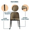 LeisureMod Tule Modern Dining Chair Set of 4 with PU Leather, Velvet, or Suede Seat and Black Steel Frame – Kitchen, Dining Room, Home, Cafe, Seating - 3 of 4