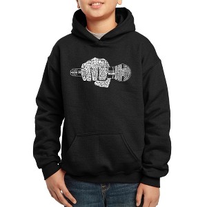 LA Pop Art 90's Rappers - Boy's Word Art Hooded Sweatshirt - 1 of 4