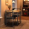 Dining Table Set for 2, Kitchen Table and Chairs, Square Dining Room Table Set with 2 Upholstered Chairs for Small Space, Apartment, Rustic Brown - 4 of 4