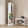Cesicia 360° Rotating 69x16" Full Length Mirror with Hook Storage Rack Coat Rack, for Living Room or Cloakroom - 4 of 4