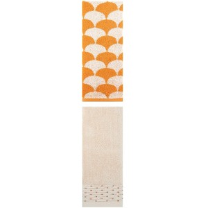 REGALWOVEN Cotton Geometric Absorbent Soft Decorative Hand Towel for Bathroom Hand Face Gym Spa 14" x 30"/13" x 29" 2 Pcs - 1 of 4