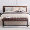 TUYOHW 54 Inch Upholstered PU Leather Bench with Metal Base,Modern Entryway Bench for Bedroom Living Room - 2 of 4