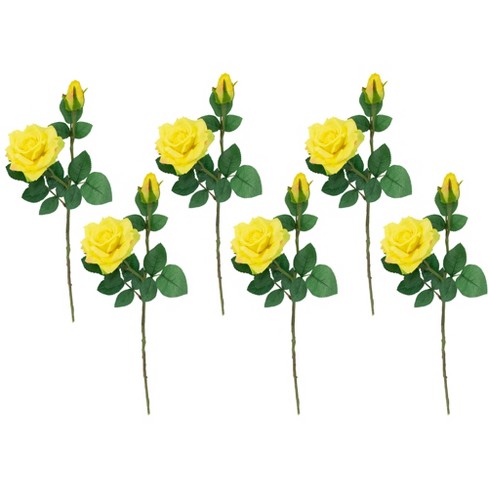 Northlight Real Touch Yellow Artificial Rose Stems, Set of 6 - 19