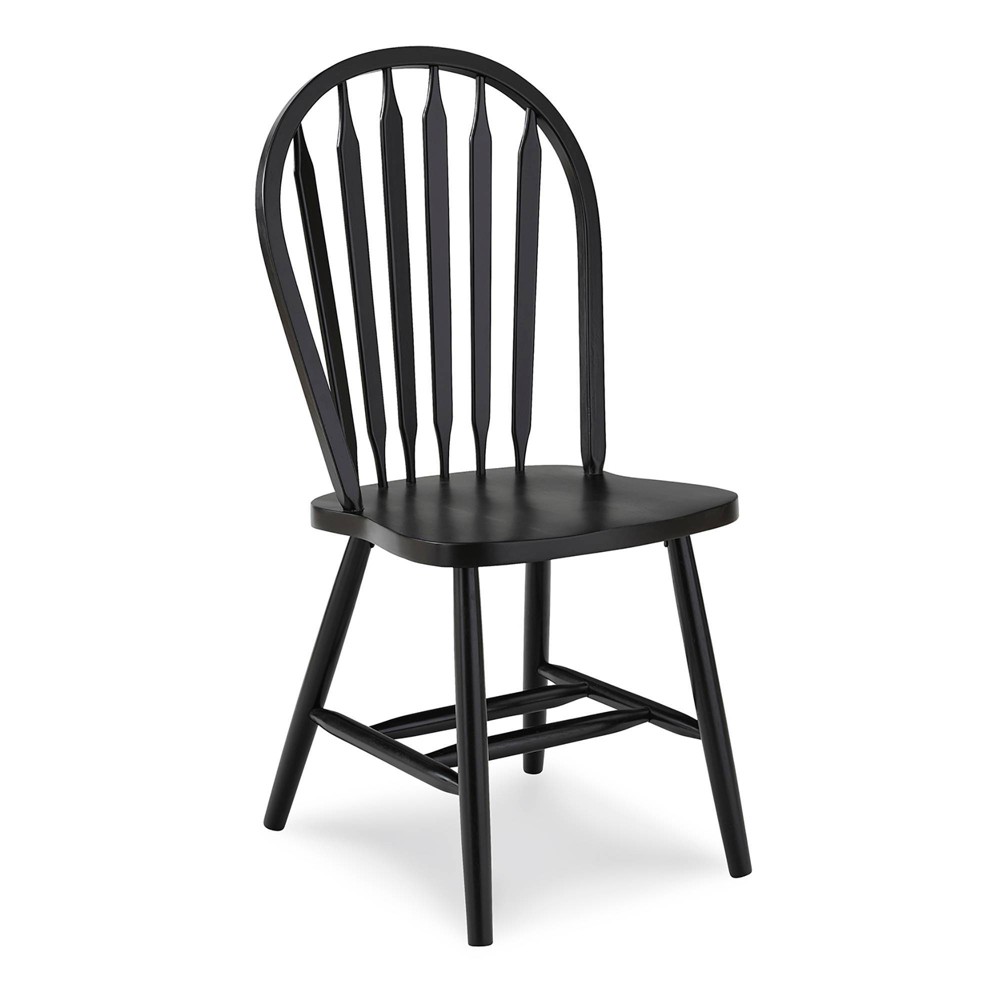 Photos - Dining Table Windsor Arrowback Armless Chair Black - International Concepts: Traditiona