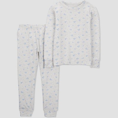 Image of Carter's Just One You®️ Toddler Girls' 2pc Comfy Soft Snug Fit Floral Print Pajama Set - Purple/Gray 12M
