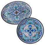Certified International Talavera by Nancy Green Melamine Set of 2 Serving Platters Blue