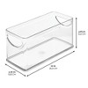 Narrow Pantry Organizer Bin with Handles, Set of 2, Clear, Made in USA - 3 of 4