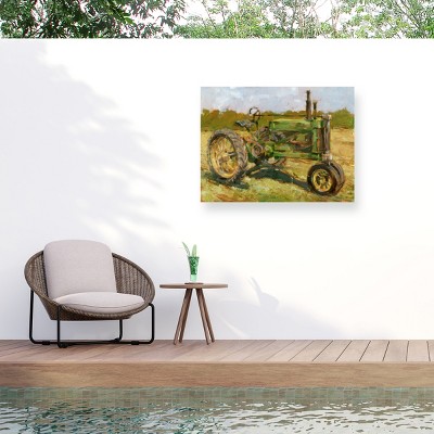 "Rustic Tractors I" Outdoor Canvas