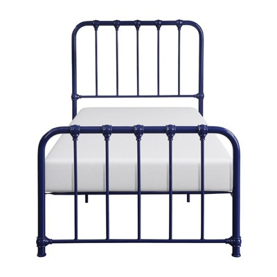 Bethany Twin Royal Blue Metal Platform Bed with Headboard