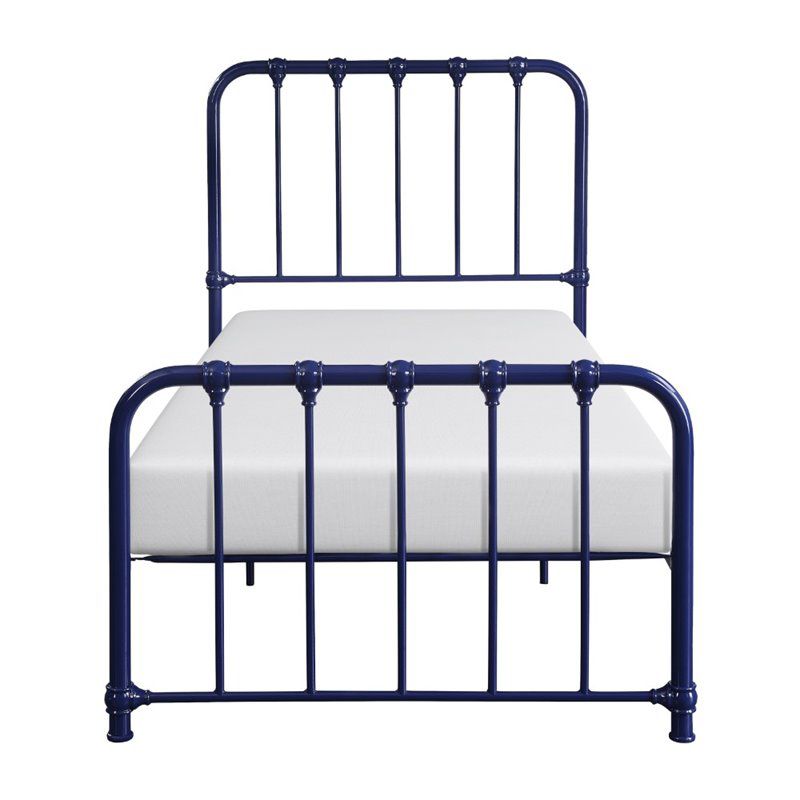 Bethany Twin Metal Platform Bed in Navy Blue - Lexicon, 3 of 5