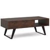 48" Solid Acacia Hardwood Lift Top Coffee Table with Storage, Metal Angled Legs, Ideal for Living Room or Family Room - 2 of 4