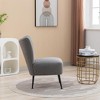 Living Room Chairs, Armless Accent Chair with Rubber Wooden Legs Modern Upholstered Corner Side Chair for Living Room, Bedroom, Office, Hotel - 3 of 4