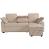 TiramisuBest Multi-Functional Sectional Sofa with Removable Cup Holder Tray, Storage Chaise & Adjustable Backrests, Beige - 4 of 4