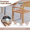 Costway 1/2/4 PCS Outdoor Teak Wood Chair Patio Dining Armchair with Slatted Seat & Backrest - 4 of 4