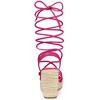 Allegra K Women's Square Toe Lace Up Platform Espadrilles Wedge Heel Sandals - 3 of 4
