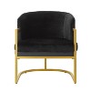 Accent Chair Upholstered Armchair Cozy Reading Chair with Gold Metal Frame - ModernLuxe - 2 of 4