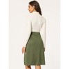 INSPIRE CHIC Women's High Waist Faux Suede Knee Length A-Line Skirts - 3 of 4