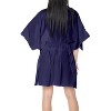 HAPPY BAY women's Vacation Casual Swim Holiday Beachwear Summer Short Party Swimsuit Cover ups Beach Dress Large-X-Large Blue Solid - 2 of 3
