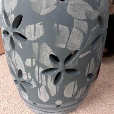 Belna Ceramic Garden Stool Antiqued Grey Safavieh Target