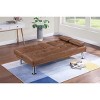 RISOKEYS Faux Leather Convertible Sofa - Tufted Upholstered Plush Cushion Couch Sofa W/Adjustable Backrest, Folding Cup Holder for Livingroom - 2 of 4