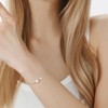 EVERLY JEWELRY | Sterling Silver White Lock and Key Bracelet enamel On 2mm Curb Link Chain, 6.5 inc+1 incextention - 3 of 4
