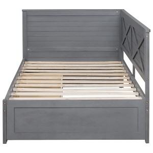 Bellemave Rustic Twin Size Daybed Frame with Storage Drawers, Wood Daybed Twin Size with Storage for Living Room,Bedroom Guest Room,Grey - 1 of 3