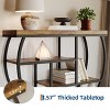3-Tier Industrial Entryway Table with Semicircular Metal Frame, Open Shelf Console Sofa Table for Living Room, Hallway, Foyer Storage Accent Table - 4 of 4