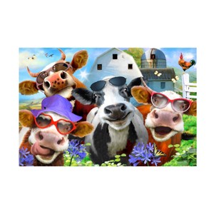 Trademark Fine Art -Howard Robinson 'Chill Cows' Canvas Art - 1 of 4