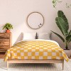 Deny Designs 3pc Full/Queen Schatzi Brown Alice Check Yellow Comforter and Pillow Sham Set Yellow: Abstract Design, Machine Washable - 3 of 4