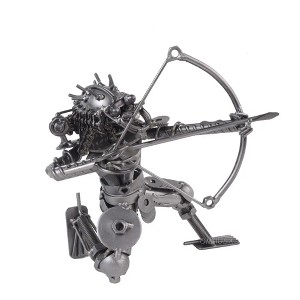 Handmade Metal Predator Figurine 9" Tall– Bow & Arrow Pose 2 By Old Modern Handicrafts - 1 of 4