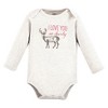 Touched by Nature Infant Girl Organic Cotton Long-Sleeve Bodysuits, Girl Woodland - 3 of 4