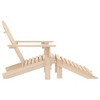 vidaXL Patio Adirondack Chair with Detachable Ottoman - Outdoor Relaxation Furniture in Durable Solid Fir Wood - Brown Light Wood - 3 of 4
