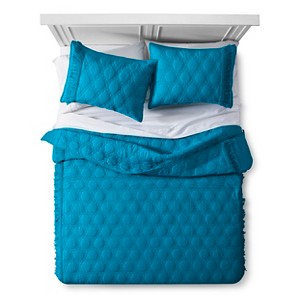 Turquoise Boho Darling Solid Quilt Set (Twin Extra Long) 2-pc - Boho Boutique