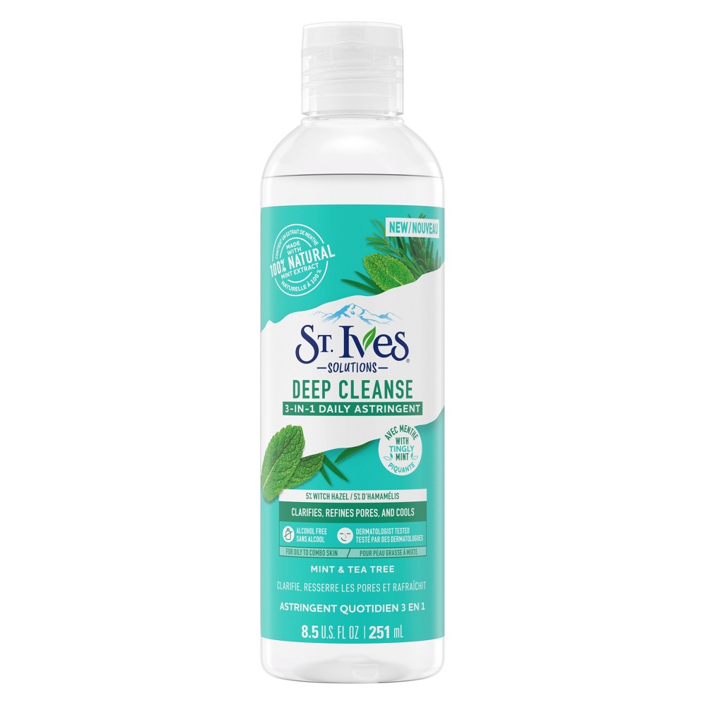 ( Bags if 5 bottles)St. Ives Mint & Tea Tree Deep Cleanse 3-in-1 Daily Astringent Face Toner - 8.5 fl oz