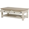 DOMETOUR Modern Light Brown Coffee Table with White Oak Drawer – Living Room Storage Center Table - 4 of 4